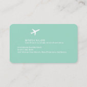 Small Airplane Travel Consultant light-teal  Visitekaartje (Achterkant)