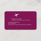 Small Airplane Travel Consultant Wine Visitekaartje (Achterkant)