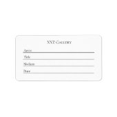 Small Art Show Label Sjabloon Sticker (Voorkant)