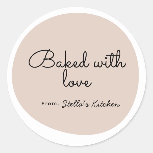 Small Bakery Business Made with love Sticker (Voorkant)