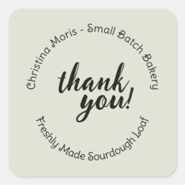 Small Batch Home Bakery Dank Je Patroon Vierkante Sticker