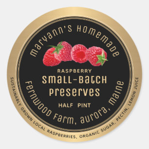Small Batch Raspberry behoudt metallic Gold Clas Ronde Sticker