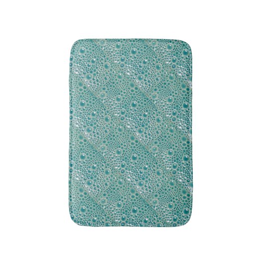 Small Bathmat met turkooise Bubbles Badmat (Voorkant Verticaal)