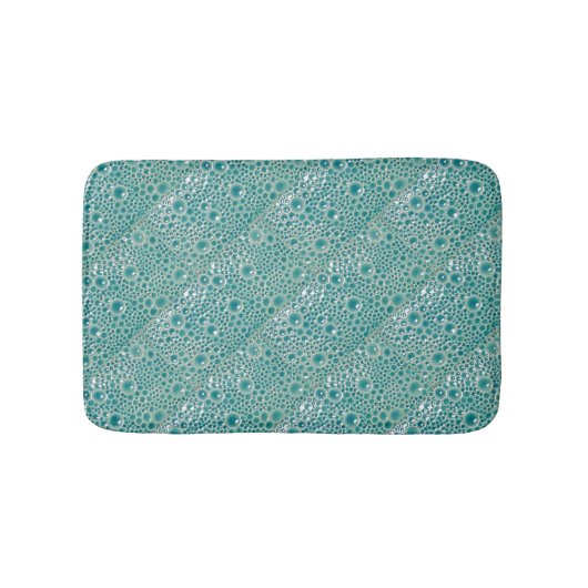 Small Bathmat met turkooise Bubbles Badmat (Voorkant)