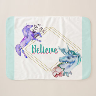 Small Believe Unicorns Sherpa Deken