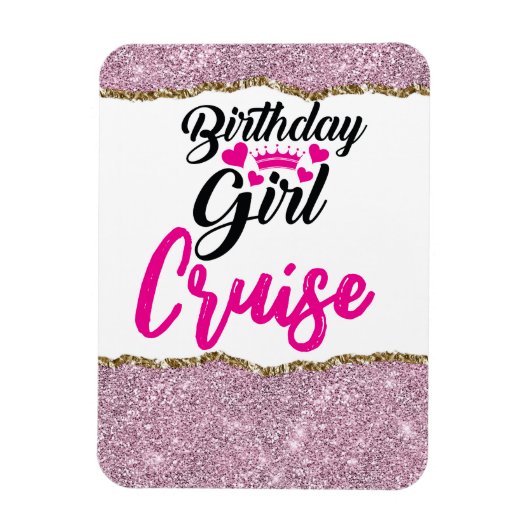 Small Birthday Girl Cruise Magnet Magneet (Verticaal)