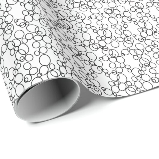 Small Black Circles Ovals White  Cadeaupapier (Rol Hoek)