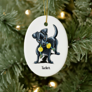 Small Black Dog op maat Keramisch Ornament