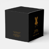 Small Black Gold Glitter Lingerie Boutique Bedankdoosjes (Achterkant)