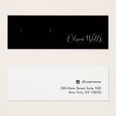 Small Black Script Stud Earning Display Card Mini Visitekaartjes (Voorkant /achterkant)