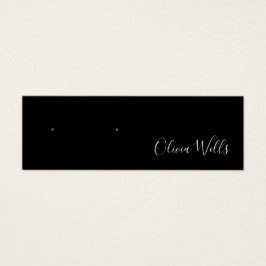 Small Black Script Stud Earning Display Card Mini Visitekaartjes