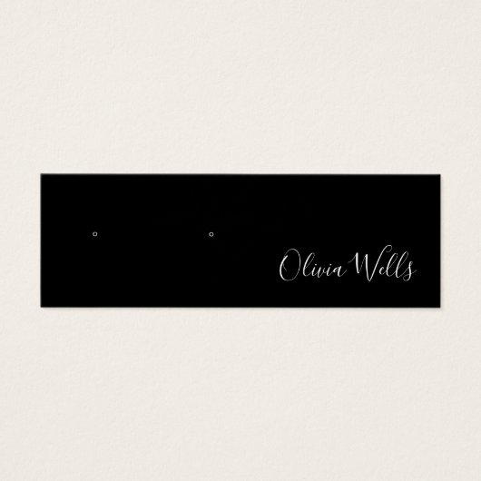 Small Black Script Stud Earning Display Card Mini Visitekaartjes (Voorkant)