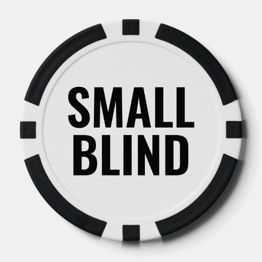 Small Blind Simple Black White Text Poker Chips (Voorkant)