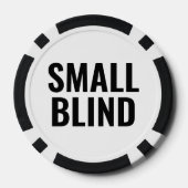 Small Blind Simple Black White Text Poker Chips (Achterkant)