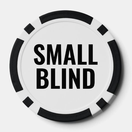 Small Blind Simple Black White Text Poker Chips (Achterkant)
