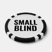 Small Blind Simple Black White Text Poker Chips (Enkel)