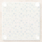 Small blue and white floral pattern glazen onderzetter (Achterkant)