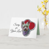 Small Blue Gold PopArt Yorkshire Yorkie Terrier Kaart (Gele Bloem)