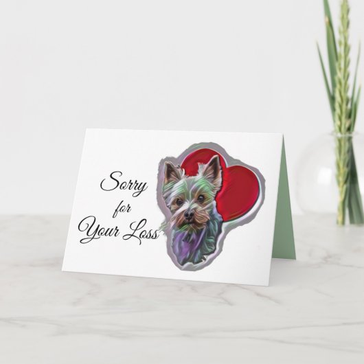 Small Blue Gold PopArt Yorkshire Yorkie Terrier Kaart (Voorkant)