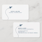 Small Blue Plane White Travel Consultant  Visitekaartje (Voorkant / Achterkant)