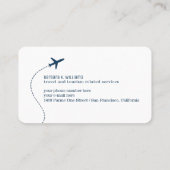 Small Blue Plane White Travel Consultant  Visitekaartje (Achterkant)