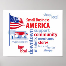 Small Business America, winkel lokaal, koop lokaal Poster