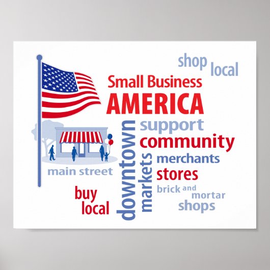 Small Business America, winkel lokaal, koop lokaal Poster (Voorkant)