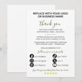 Small Business Bedankt voor uw bestelling Kaart (Voorkant / Achterkant)