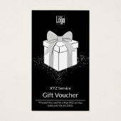 Small Business Black & White Gift Voucher Kaart (Voorkant)