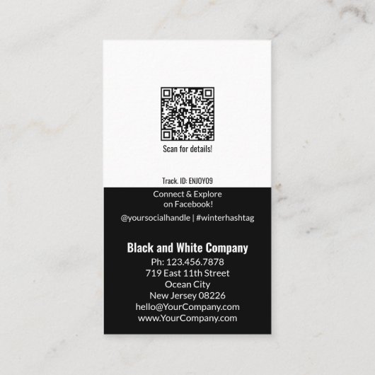 Small Business Black & White Snowflake XX% korting (Achterkant)