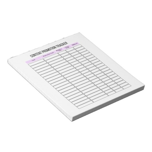 Small Business Content Promotion Tracker Notepad Notitieblok (Schuin)