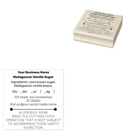 Small Business Cotton Law Food Rubber Stamp Rubberstempel (Gestempeld)