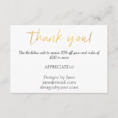 Small Business Coupon Dank u Gold invoegen Kaart (Voorkant)