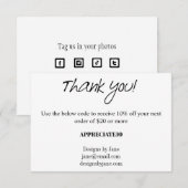 Small Business Coupon Dank u invoegen Kaart (Voorkant / Achterkant)