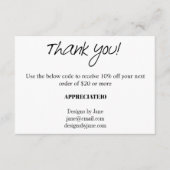 Small Business Coupon Dank u invoegen Kaart (Voorkant)