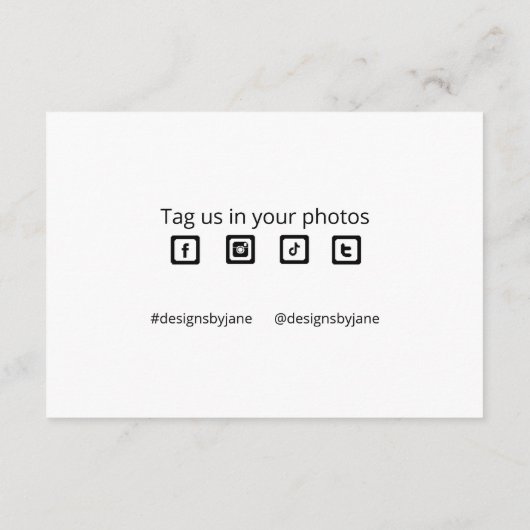 Small Business Coupon Eenvoudig script Dank u Informatiekaartje (Achterkant)