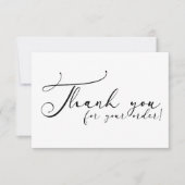Small Business Coupon Eenvoudig Zwart Wit Dank u Bedankkaart (Voorkant)