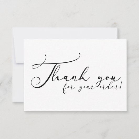 Small Business Coupon Eenvoudig Zwart Wit Dank u Bedankkaart (Voorkant)