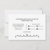 Small Business Coupon Eenvoudig Zwart Wit Dank u Bedankkaart (Achterkant)