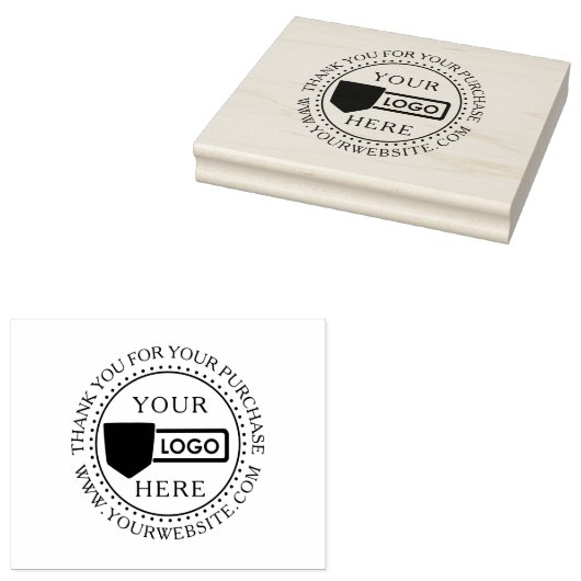 Small Business Custom Wood Art Stamp with Logo Rubberstempel (Gestempeld)