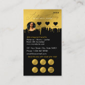 Small Business Discount Loyalty QR Code Zwart Goud Visitekaartje (Achterkant)