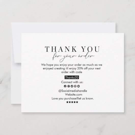 Small Business Flat-bedankkaart Bedankkaart (Achterkant)