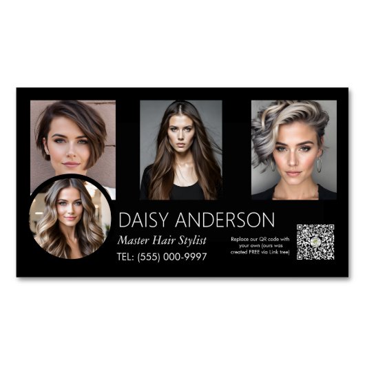 Small Business Home Haarstylist Kapper Salon Magnetisch Visitekaartje (Voorkant)