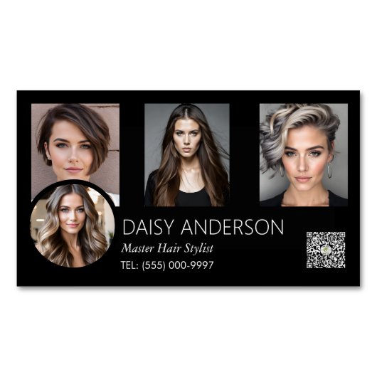 Small Business Home Haarstylist Kapper Salon Magnetisch Visitekaartje (Voorkant)