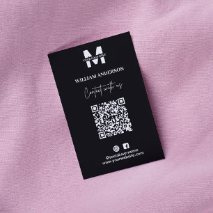 Small Business Instagram Facebook QR Code Black Informatiekaartje