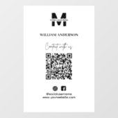 Small Business Instagram Facebook QR Code Modern Raamsticker (Vel)