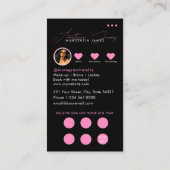 Small Business Korting Loyalty QR Code Zwart Roze Visitekaartje (Achterkant)