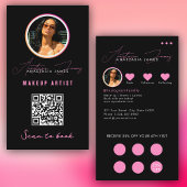 Small Business Korting Loyalty QR Code Zwart Roze Visitekaartje