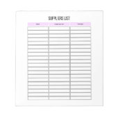 Small Business Leverancierslijst Planner Notitiebl Notitieblok (Voorkant)