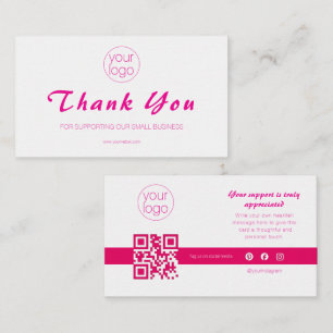 Small Business Logo Bedankt QR Kaart Blush Visitekaartje